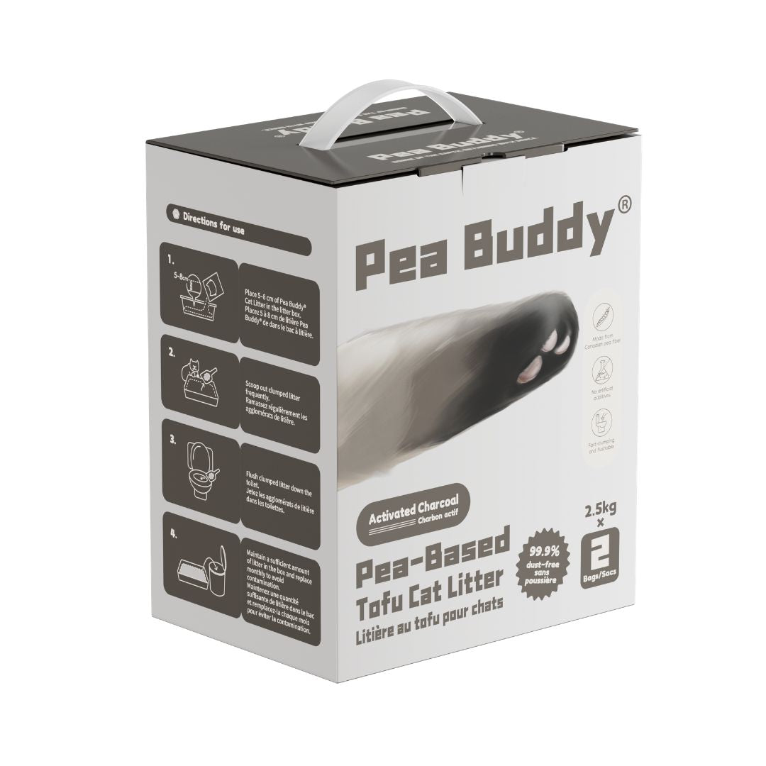 Pea Buddy® Pea-Based Tofu Cat Litter (Charcoal-Unscented)