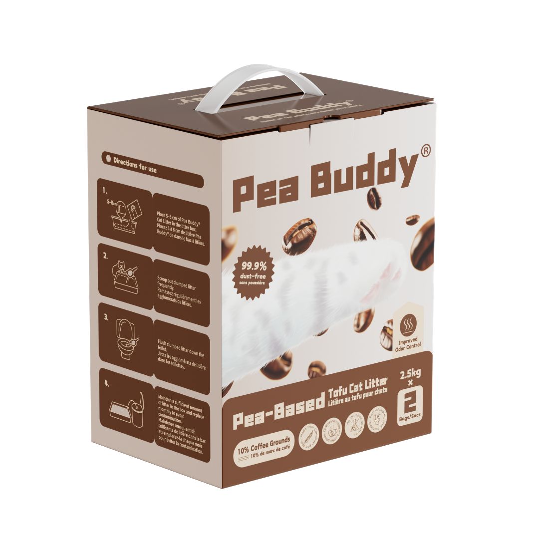 Pea Buddy® Pea-Based Tofu Cat Litter (10% Coffee Grounds)