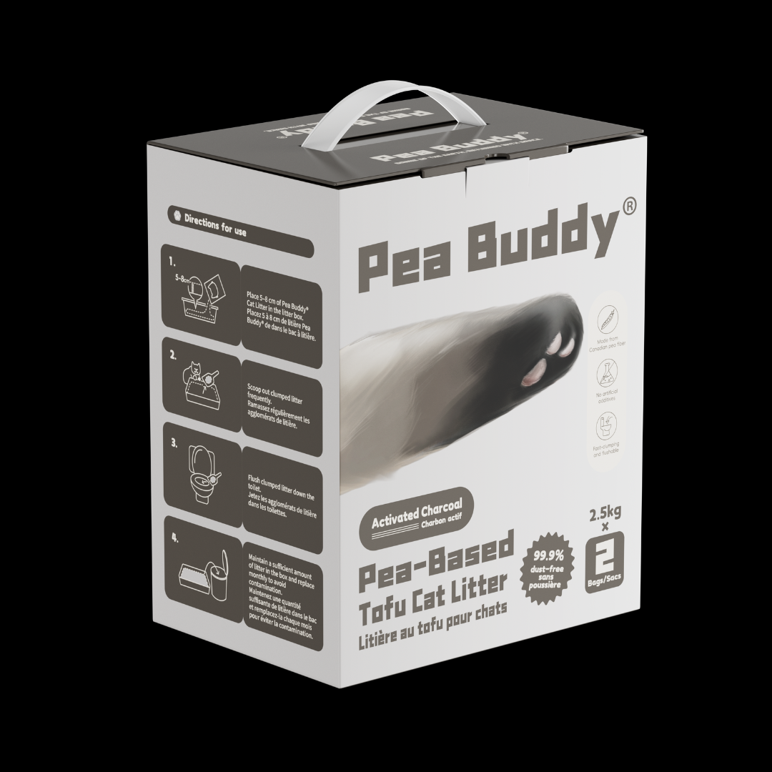 Pea Buddy® Pea-Based Tofu Cat Litter (Charcoal-Unscented)